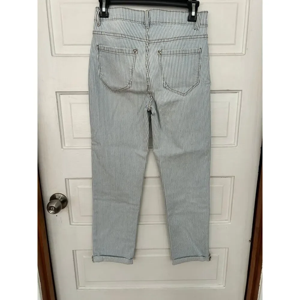Nautical Cropped Striped Pants by Kensie Classic Stretch Women's Size 2 NWOT - Picture 5 of 10